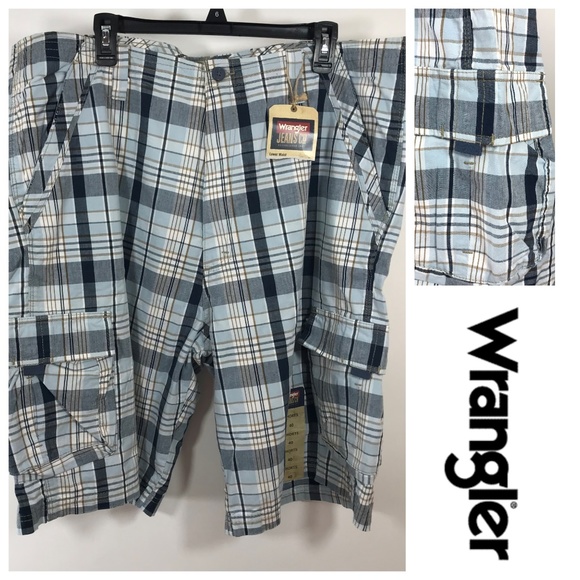 wrangler plaid shorts